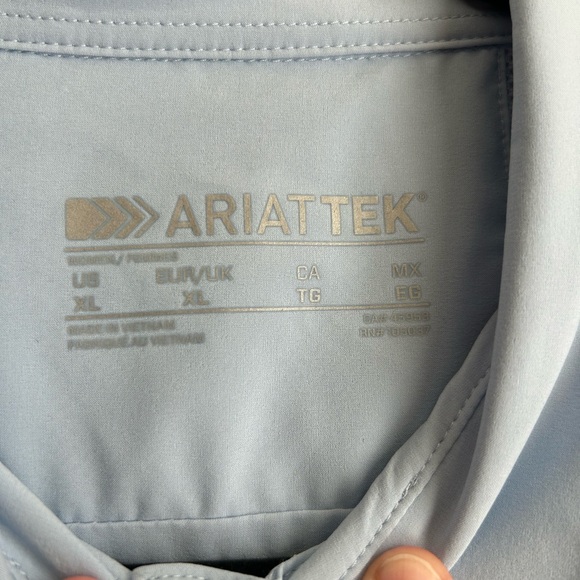 Ariat Tek VentTek Lightweight‎ Long Sleeve Button Down XL Western Rodeo Blue - Picture 3 of 6